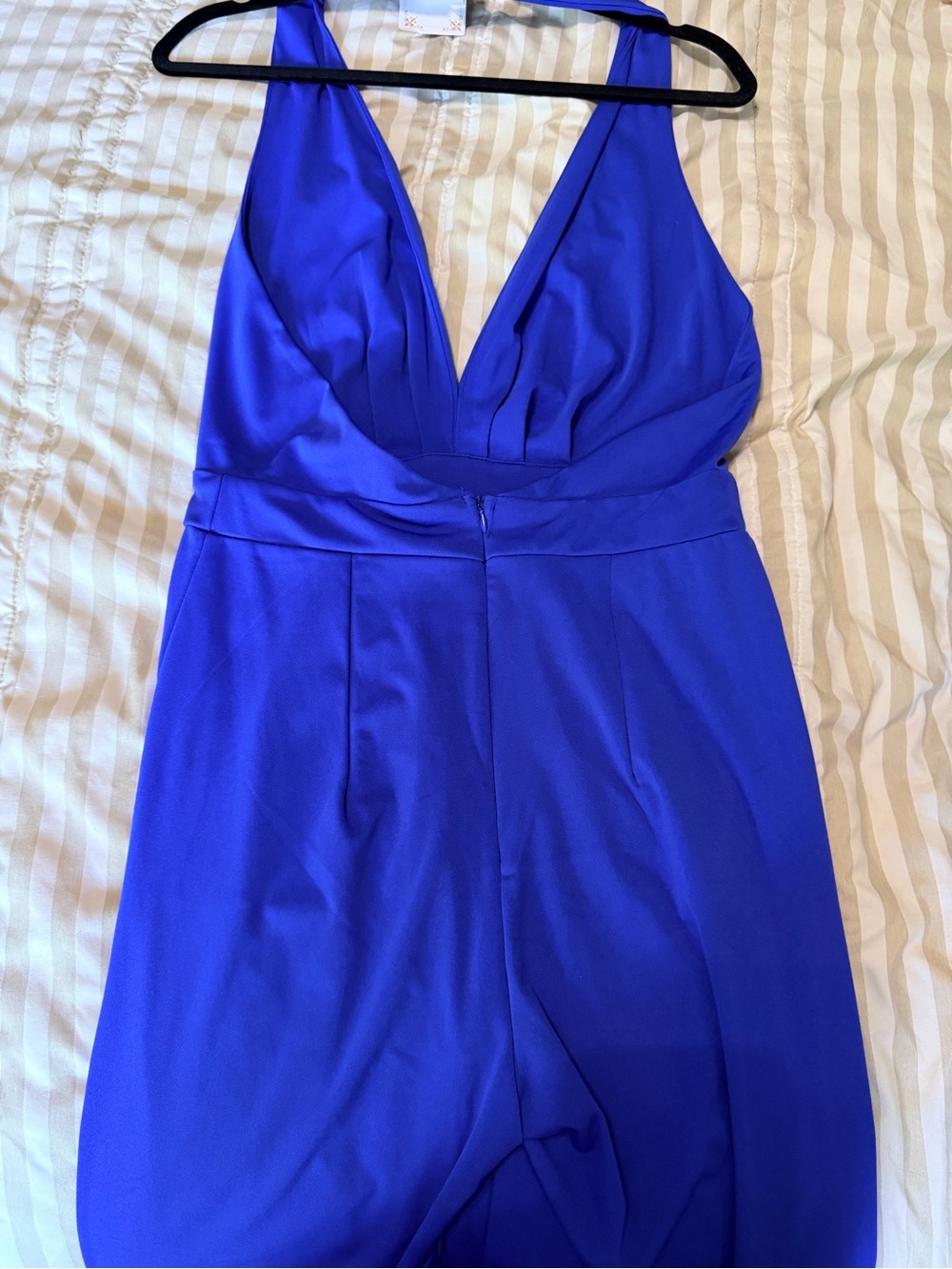 Royal Blue V-Neck One-Piece Jumpsuit